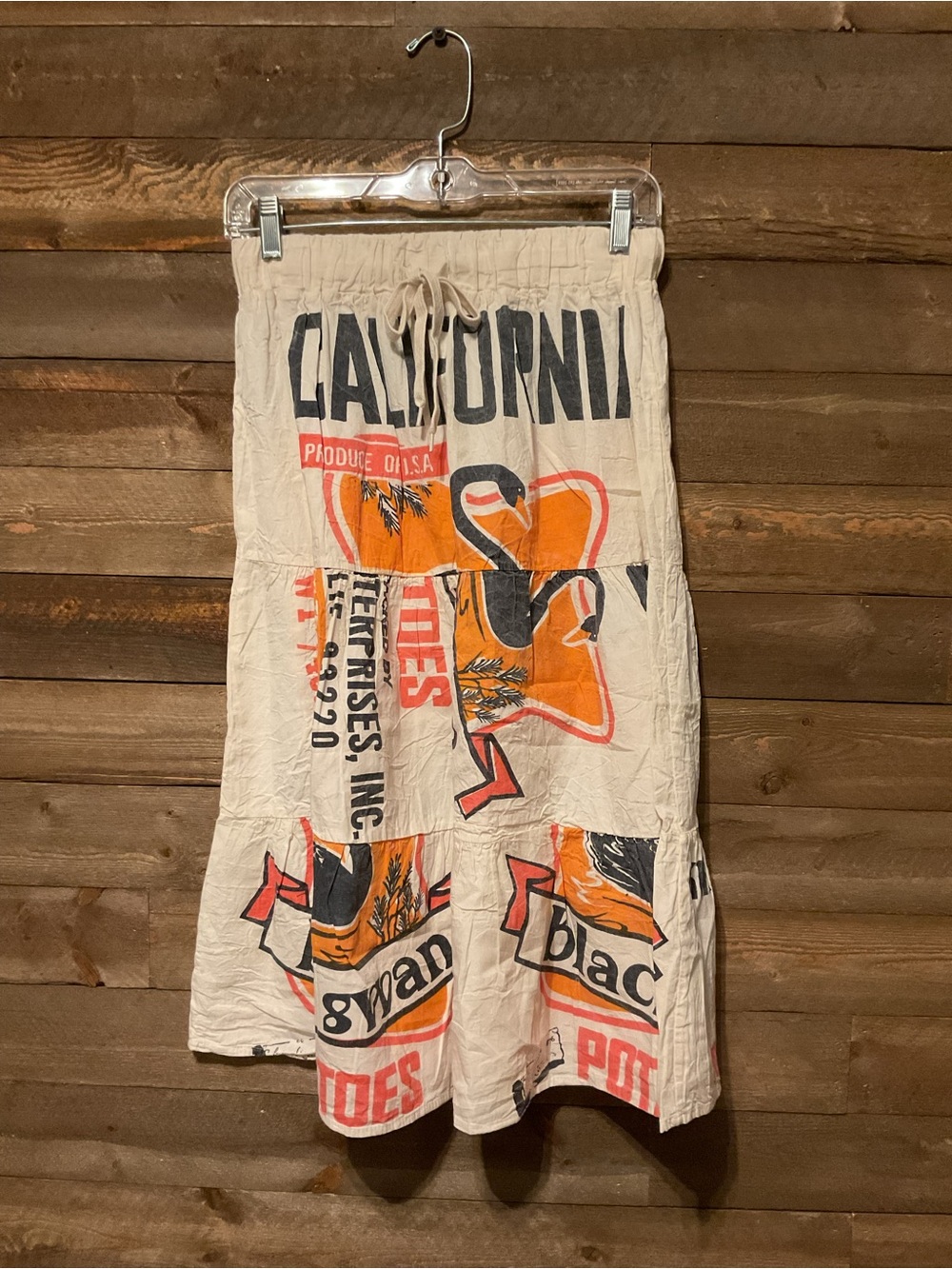 Vintage Flour Sacks California Print Swan Skirt Women’s Size Small/Medium